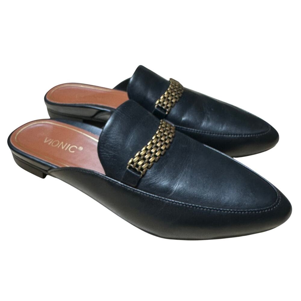 Vionic Women's Starling Mule Black Nappa Size 5M New in Box Condition